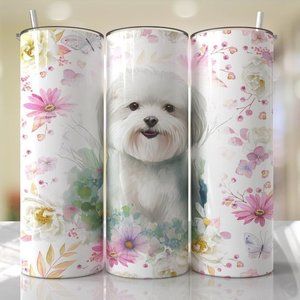 Short‎ Haired Maltese Dog 20oz Tumbler with Straw